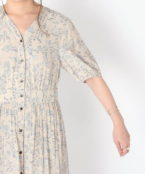 SHIPS（シップス）の「フラワープリント ショートスリーブワンピース  