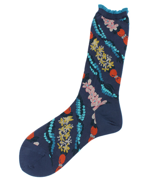 Demi-Luxe BEAMS(デミルクス ビームス)の「ANTIPAST / ウェルカムリースソックス(ソックス/靴下・レディース・グレー/ブルー・ONE SIZE)」の2枚目の写真