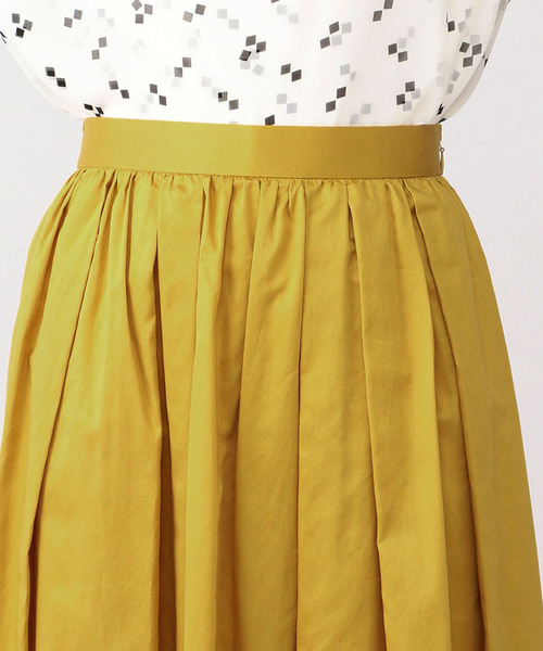 A/C DESIGN BY ALPHA CUBIC（エーシーデザインバイアルファキュービック）の「ロングギャザースカート（スカート・レディース・サックスブルー/モカ/マスタード/ネイビー・67/64）」の7枚目の写真