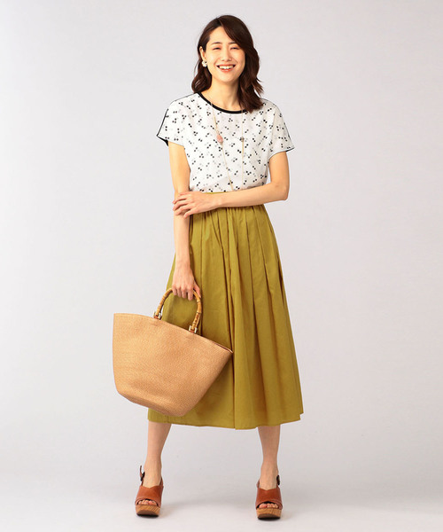 A/C DESIGN BY ALPHA CUBIC（エーシーデザインバイアルファキュービック）の「ロングギャザースカート（スカート・レディース・サックスブルー/モカ/マスタード/ネイビー・67/64）」の12枚目の写真