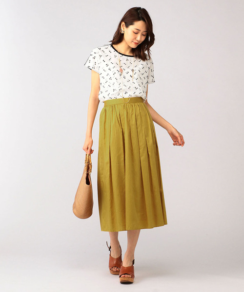 A/C DESIGN BY ALPHA CUBIC（エーシーデザインバイアルファキュービック）の「ロングギャザースカート（スカート・レディース・サックスブルー/モカ/マスタード/ネイビー・67/64）」の13枚目の写真