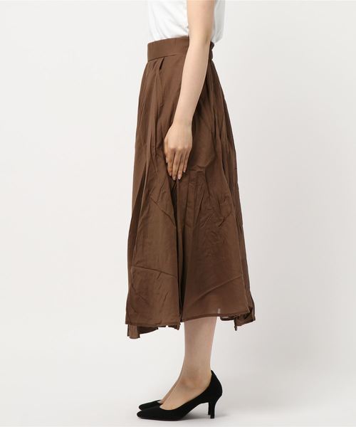 KOBE LETTUCE（コウベレタス）の「ガーゼフレアロングスカート（スカート・レディース・ベージュ系その他/オレンジ/ピンク/ブルー/カーキ/モカ/ブラック系その他・FREE）」の8枚目の写真