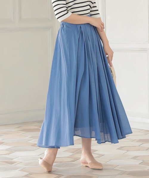 KOBE LETTUCE（コウベレタス）の「ガーゼフレアロングスカート（スカート・レディース・ベージュ系その他/オレンジ/ピンク/ブルー/カーキ/モカ/ブラック系その他・FREE）」の5枚目の写真