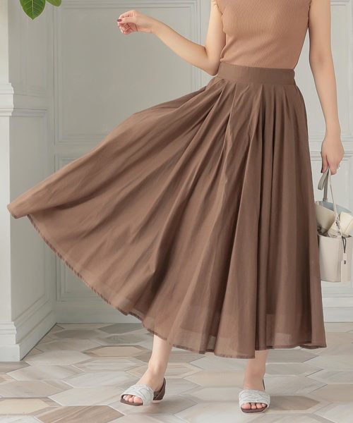 KOBE LETTUCE（コウベレタス）の「ガーゼフレアロングスカート（スカート・レディース・ベージュ系その他/オレンジ/ピンク/ブルー/カーキ/モカ/ブラック系その他・FREE）」の13枚目の写真