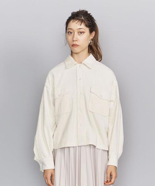 BEAUTY&YOUTH UNITED ARROWS（ビューティーアンドユースユナイテッドアローズ）の「BY コーデュロイシャツジャケット -ウォッシャブル-о（シャツ/ブラウス・レディース・オフホワイト/ライラック/ライム・FREE）」の8枚目の写真
