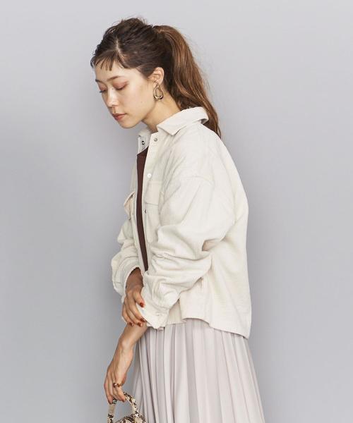 BEAUTY&YOUTH UNITED ARROWS（ビューティーアンドユースユナイテッドアローズ）の「BY コーデュロイシャツジャケット -ウォッシャブル-о（シャツ/ブラウス・レディース・オフホワイト/ライラック/ライム・FREE）」の18枚目の写真