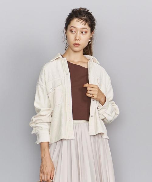 BEAUTY&YOUTH UNITED ARROWS（ビューティーアンドユースユナイテッドアローズ）の「BY コーデュロイシャツジャケット -ウォッシャブル-о（シャツ/ブラウス・レディース・オフホワイト/ライラック/ライム・FREE）」の16枚目の写真