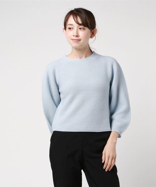 JETSET SOLO PLUS (ジェットセットソロプラス)の「ホールガーメント ボリュームスリーブニット(ニット/セーター・レディース・ピンクベージュ/ネイビー/オレンジ/イエロー/ピンク/ブルー・FREE)」の3枚目の写真