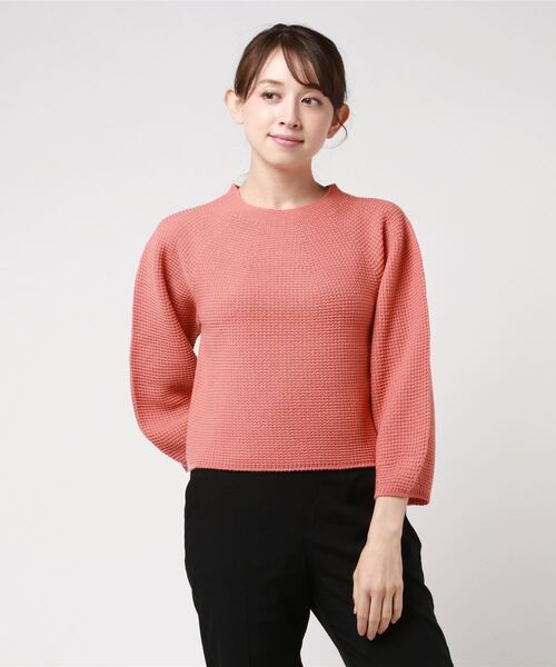 JETSET SOLO PLUS (ジェットセットソロプラス)の「ホールガーメント ボリュームスリーブニット(ニット/セーター・レディース・ピンクベージュ/ネイビー/オレンジ/イエロー/ピンク/ブルー・FREE)」の10枚目の写真