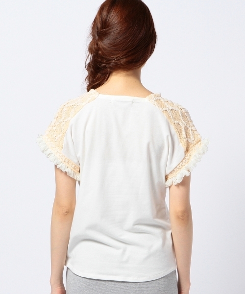 Another Edition（アナザーエディション）の「AE ソデ KNIT PO（Tシャツ/カットソー・レディース・オフホワイト/ライトグレー/オレンジ・フリー）」の11枚目の写真