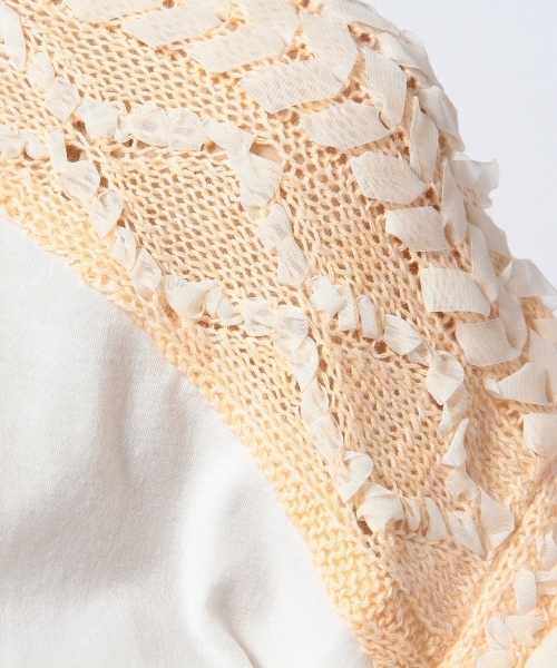 Another Edition（アナザーエディション）の「AE ソデ KNIT PO（Tシャツ/カットソー・レディース・オフホワイト/ライトグレー/オレンジ・フリー）」の13枚目の写真