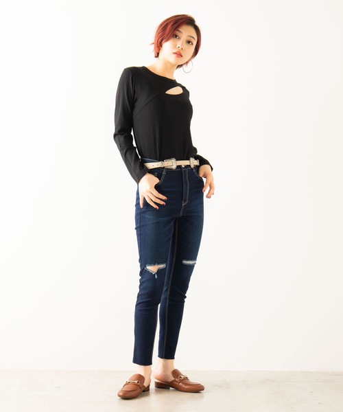 WEGO（ウィゴー）の「WEGO/ダブルバックルベルト（ベルト・レディース・ブラック/ベージュ/ブラック系その他・FREE）」の7枚目の写真