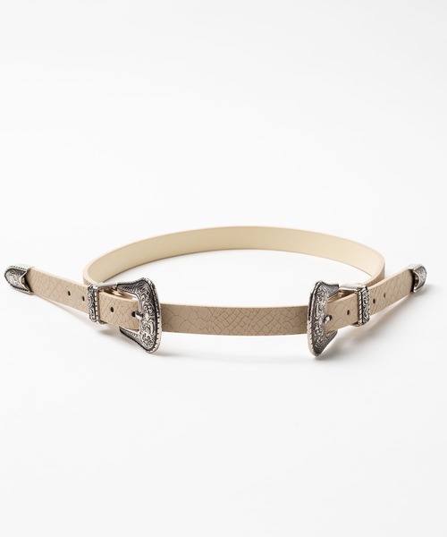 WEGO（ウィゴー）の「WEGO/ダブルバックルベルト（ベルト・レディース・ブラック/ベージュ/ブラック系その他・FREE）」の8枚目の写真