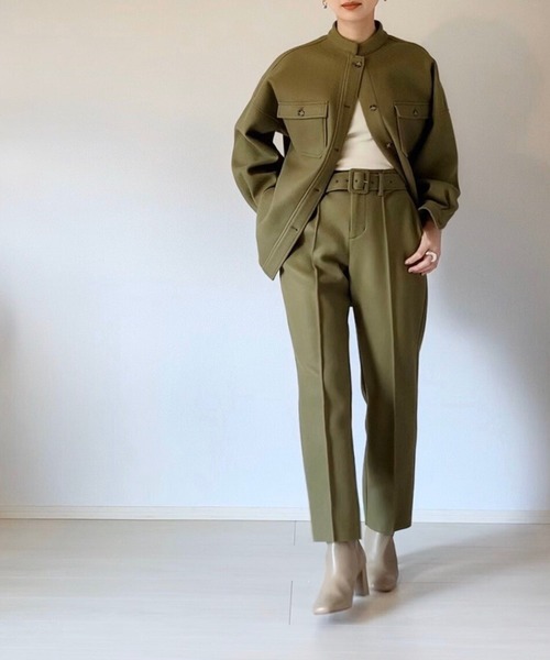 LHELBIE（レルビエ）の「【tomoka×LHELBIE】メルトン風CPOシャツジャケット（その他アウター・レディース・ブラック/ベージュ/ピンク/グリーン・M）」の14枚目の写真