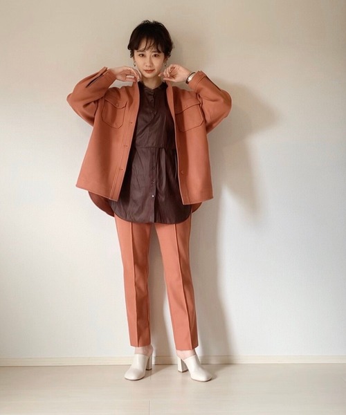 LHELBIE（レルビエ）の「【tomoka×LHELBIE】メルトン風CPOシャツジャケット（その他アウター・レディース・ブラック/ベージュ/ピンク/グリーン・M）」の17枚目の写真