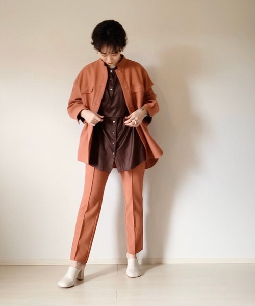 LHELBIE（レルビエ）の「【tomoka×LHELBIE】メルトン風CPOシャツジャケット（その他アウター・レディース・ブラック/ベージュ/ピンク/グリーン・M）」の19枚目の写真