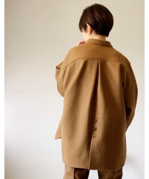 LHELBIE（レルビエ）の「【tomoka×LHELBIE】メルトン風CPOシャツジャケット（その他アウター・レディース・ブラック/ベージュ/ピンク/グリーン・M）」の9枚目の写真