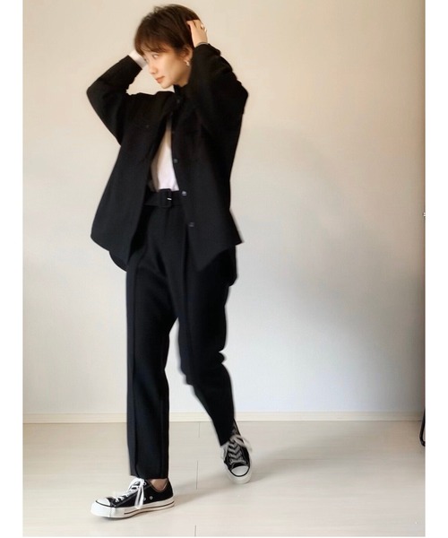 LHELBIE（レルビエ）の「【tomoka×LHELBIE】メルトン風CPOシャツジャケット（その他アウター・レディース・ブラック/ベージュ/ピンク/グリーン・M）」の22枚目の写真