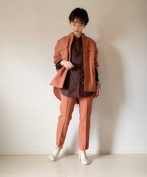 LHELBIE（レルビエ）の「【tomoka×LHELBIE】メルトン風CPOシャツジャケット（その他アウター・レディース・ブラック/ベージュ/ピンク/グリーン・M）」の15枚目の写真