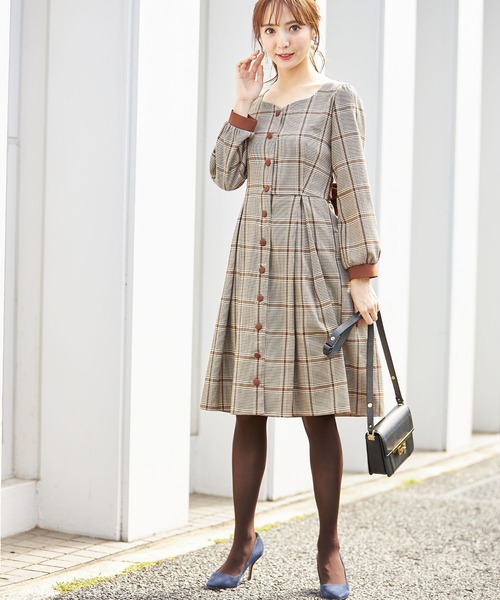ウエストりぼん付き配色チェック柄ワンピース ワンピース Tocco Tocco Closet トッコ ワンピース クローゼット のファッション