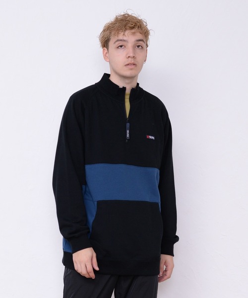 【希少サイズ❗️】stone  スウェット　黒 2XL ほぼ未使用❗️ SILAS（サイラス）の「HALF ZIP YOKE COLOR CHANGING
