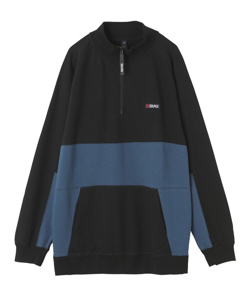 J.S.B. 黒 トレーナー Mサイズ SILAS（サイラス）の「HALF ZIP YOKE COLOR CHANGING
