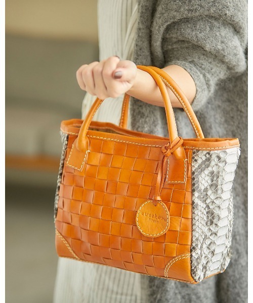 Zucchero Filato ズッケロ Filato ズッケロ Zucchero Filato ズッケロフィラート のファッション フィラート カウレザーメッシュ パイソン ハンドバッグ ショルダーバッグ Zucchero