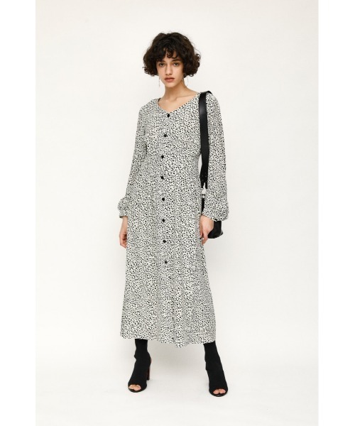 Op スポット レオパード Spot タック Leopard Sly スライ のワンピース Leopard ワンピース Tucked レオパード