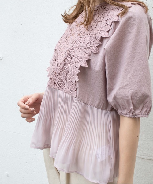 flower（フラワー）の「リトルガーデンブラウス（シャツ/ブラウス・レディース・ホワイト/ピンク/ブルー・FREE）」の3枚目の写真