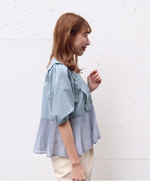 flower（フラワー）の「リトルガーデンブラウス（シャツ/ブラウス・レディース・ホワイト/ピンク/ブルー・FREE）」の7枚目の写真