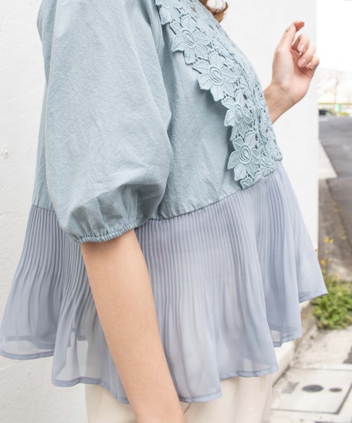 flower（フラワー）の「リトルガーデンブラウス（シャツ/ブラウス・レディース・ホワイト/ピンク/ブルー・FREE）」の14枚目の写真