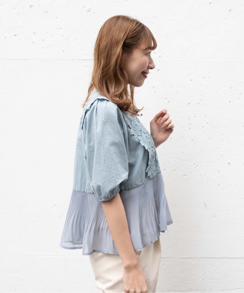 flower（フラワー）の「リトルガーデンブラウス（シャツ/ブラウス・レディース・ホワイト/ピンク/ブルー・FREE）」の10枚目の写真