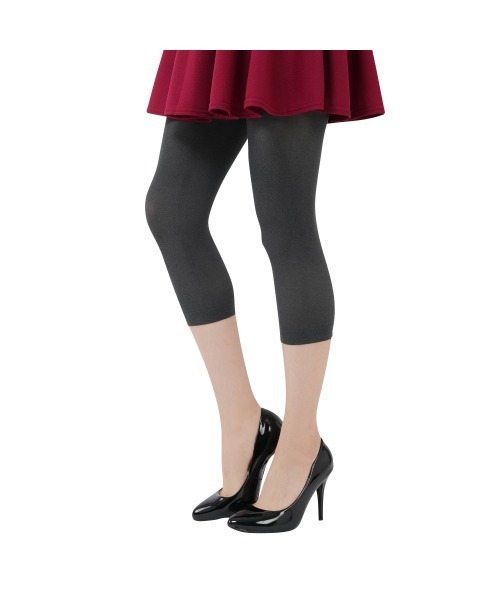 Tuche（トゥシェ）の「【Tuche（トゥシェ）】杢プレーン レギンス　7分丈（レギンス/スパッツ・レディース・杢グレー/チャコール・M～Ｌ/L～LL）」の4枚目の写真