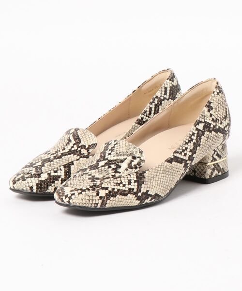NEUE THE MARKET(ノイエザマーケット)の「甲深チャンキーヒールパンプス/91403(パンプス・レディース・ガンメタ/ベージュ/ブラック・23.5cm/24cm/24.5cm/22.5cm/23cm)」の1枚目の写真