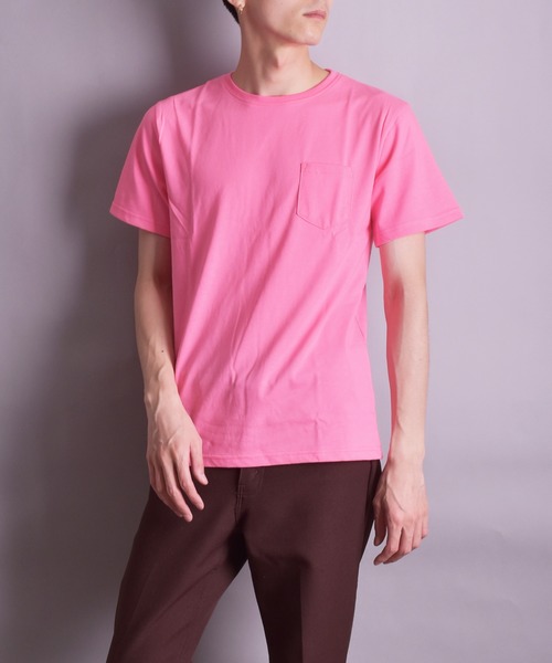 VIBGYOR（ヴィブジョー）の「VIBGYOR Select/無地半袖ポケ付きTEE(BL)（Tシャツ/カットソー・メンズ・ホワイト/ブラック/ネイビー/グレー/カーキ/イエロー系その他/ライトピンク/ピンク系その他・MEDIUM/LARGE/X-LARGE）」の7枚目の写真