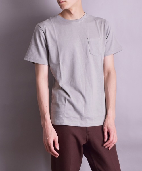 VIBGYOR（ヴィブジョー）の「VIBGYOR Select/無地半袖ポケ付きTEE(BL)（Tシャツ/カットソー・メンズ・ホワイト/ブラック/ネイビー/グレー/カーキ/イエロー系その他/ライトピンク/ピンク系その他・MEDIUM/LARGE/X-LARGE）」の3枚目の写真
