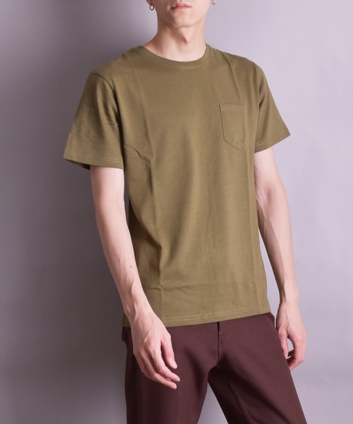 VIBGYOR（ヴィブジョー）の「VIBGYOR Select/無地半袖ポケ付きTEE(BL)（Tシャツ/カットソー・メンズ・ホワイト/ブラック/ネイビー/グレー/カーキ/イエロー系その他/ライトピンク/ピンク系その他・MEDIUM/LARGE/X-LARGE）」の4枚目の写真
