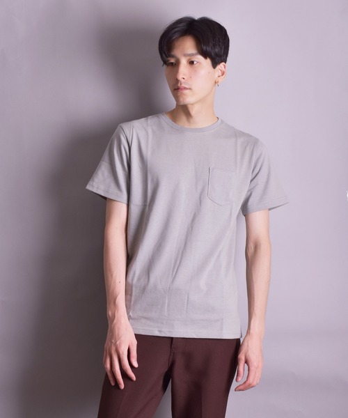 VIBGYOR（ヴィブジョー）の「VIBGYOR Select/無地半袖ポケ付きTEE(BL)（Tシャツ/カットソー・メンズ・ホワイト/ブラック/ネイビー/グレー/カーキ/イエロー系その他/ライトピンク/ピンク系その他・MEDIUM/LARGE/X-LARGE）」の10枚目の写真