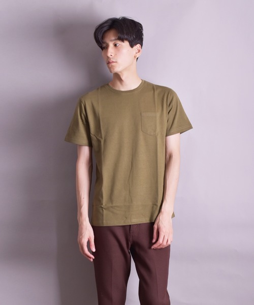 VIBGYOR（ヴィブジョー）の「VIBGYOR Select/無地半袖ポケ付きTEE(BL)（Tシャツ/カットソー・メンズ・ホワイト/ブラック/ネイビー/グレー/カーキ/イエロー系その他/ライトピンク/ピンク系その他・MEDIUM/LARGE/X-LARGE）」の11枚目の写真