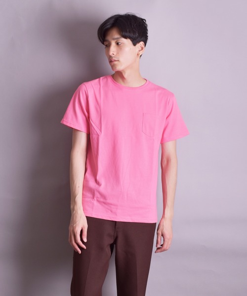 VIBGYOR（ヴィブジョー）の「VIBGYOR Select/無地半袖ポケ付きTEE(BL)（Tシャツ/カットソー・メンズ・ホワイト/ブラック/ネイビー/グレー/カーキ/イエロー系その他/ライトピンク/ピンク系その他・MEDIUM/LARGE/X-LARGE）」の12枚目の写真
