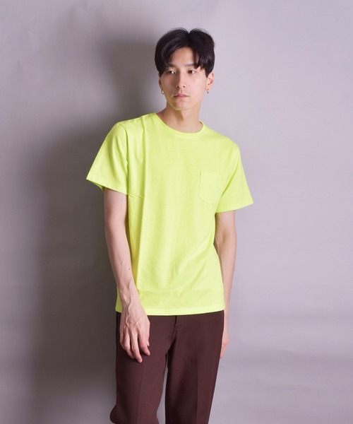 VIBGYOR（ヴィブジョー）の「VIBGYOR Select/無地半袖ポケ付きTEE(BL)（Tシャツ/カットソー・メンズ・ホワイト/ブラック/ネイビー/グレー/カーキ/イエロー系その他/ライトピンク/ピンク系その他・MEDIUM/LARGE/X-LARGE）」の13枚目の写真