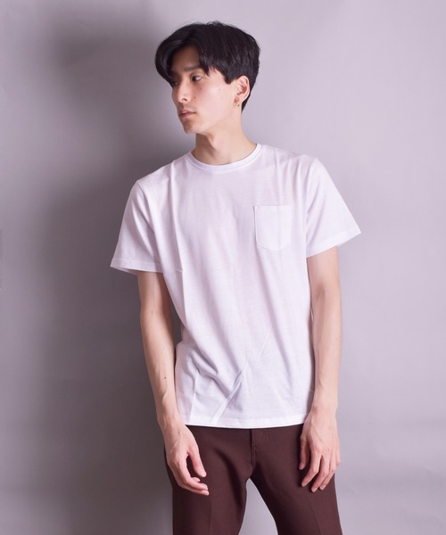 VIBGYOR（ヴィブジョー）の「VIBGYOR Select/無地半袖ポケ付きTEE(BL)（Tシャツ/カットソー・メンズ・ホワイト/ブラック/ネイビー/グレー/カーキ/イエロー系その他/ライトピンク/ピンク系その他・MEDIUM/LARGE/X-LARGE）」の14枚目の写真