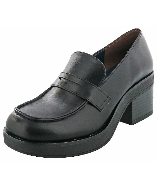 byあしながおじさん(バイアシナガオジサン)の「〈byあしながおじさん〉ヒールアップローファー(ローファー・レディース・ブラック/ダークブラウン/マルチ・22.5cm/23.5cm/24.5cm/23.0cm/24.0cm)」の4枚目の写真