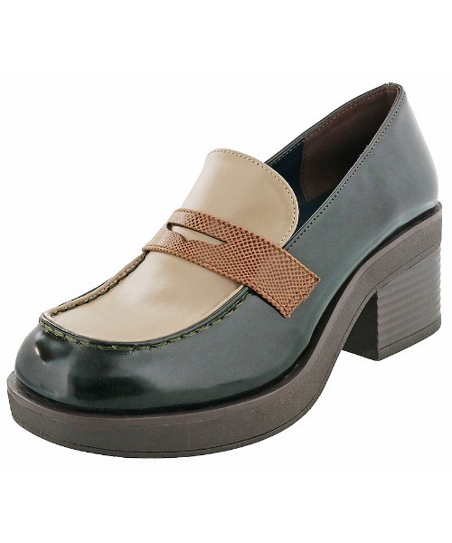 byあしながおじさん(バイアシナガオジサン)の「〈byあしながおじさん〉ヒールアップローファー(ローファー・レディース・ブラック/ダークブラウン/マルチ・22.5cm/23.5cm/24.5cm/23.0cm/24.0cm)」の5枚目の写真