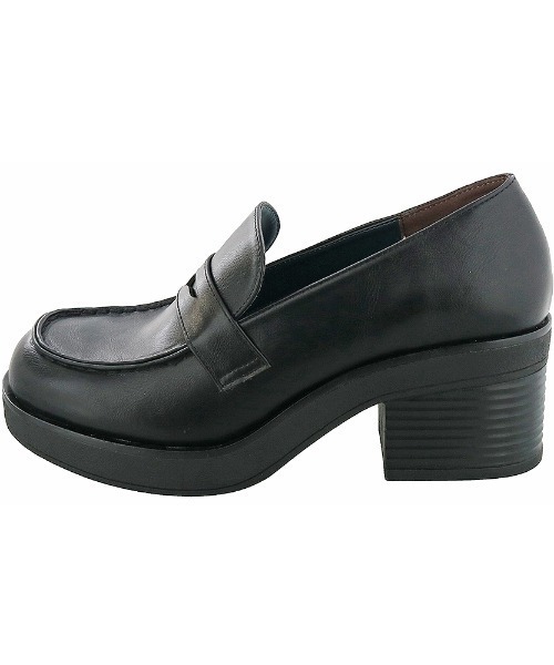 byあしながおじさん(バイアシナガオジサン)の「〈byあしながおじさん〉ヒールアップローファー(ローファー・レディース・ブラック/ダークブラウン/マルチ・22.5cm/23.5cm/24.5cm/23.0cm/24.0cm)」の6枚目の写真