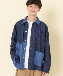coen | デニムパッチワークカバーオールジャケット(カバーオール)