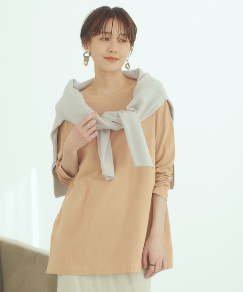 titivate(ティティベイト)の「ロング丈カットソープルオーバー(Tシャツ/カットソー・レディース・ブラック/ベージュ/オフホワイト/ピンク系その他/チャコール・FREE)」の21枚目の写真