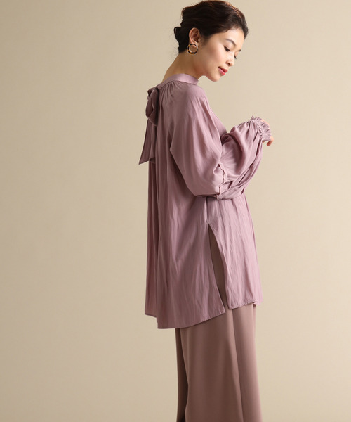 Tiara（ティアラ）の「袖ボリュームハイネックブラウス（シャツ/ブラウス・レディース・ピンク/ブラック/グレー/グレー系その他・FREE）」の4枚目の写真