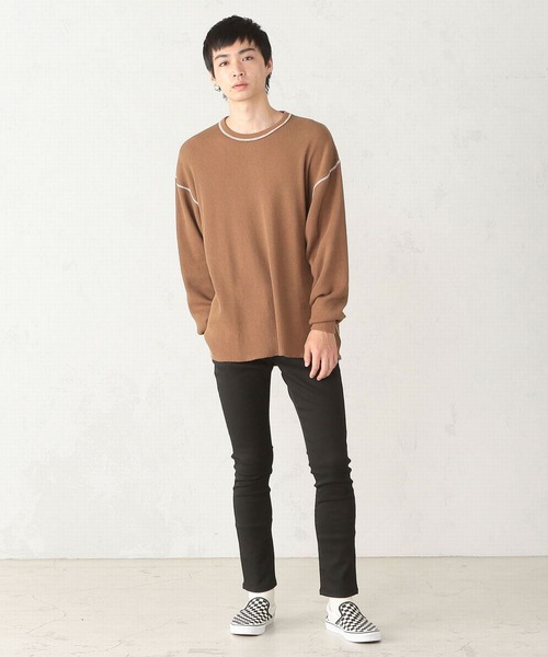 EDWIN（エドウィン）の「EDWIN エドウィン ビックシルエット ワッフル クルーネック長袖Tシャツ 《ユニセックス対応》（Tシャツ/カットソー・メンズ・ホワイト/ブラック/ブラウン/グレー/オリーブ・SMALL/MEDIUM/LARGE）」の20枚目の写真