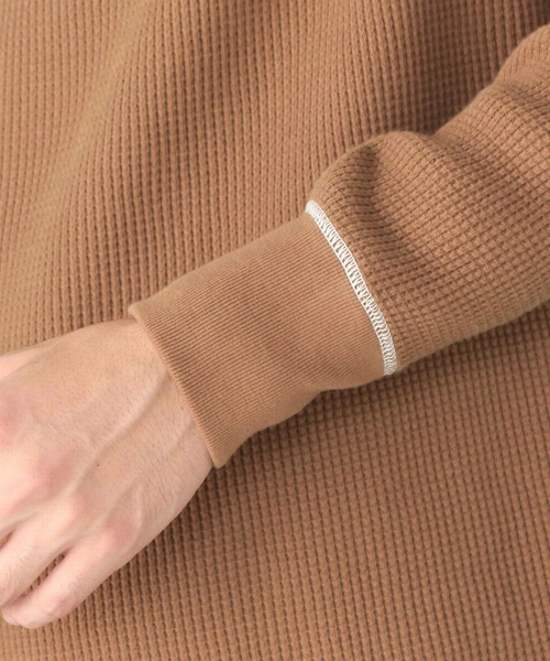 EDWIN（エドウィン）の「EDWIN エドウィン ビックシルエット ワッフル クルーネック長袖Tシャツ 《ユニセックス対応》（Tシャツ/カットソー・メンズ・ホワイト/ブラック/ブラウン/グレー/オリーブ・SMALL/MEDIUM/LARGE）」の18枚目の写真